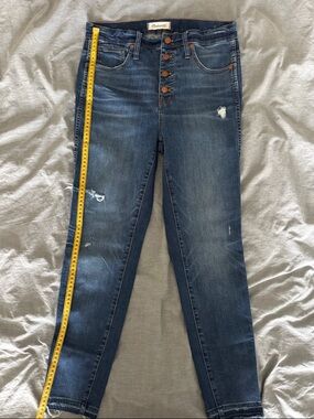 Madewell Dark Indigo High-Rise Button-Fly Skinny Jeans